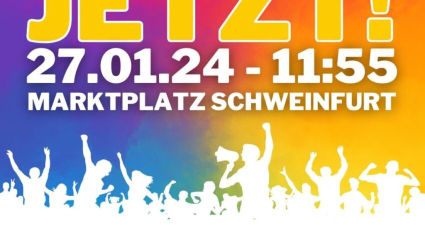 Nie wieder ist jetzt: Demo von Schweinfurt ist bunt am 27.1. 11:55 am Marktplatz
