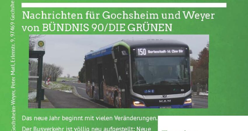 Titelseite der Ausgabe von "Mein Ort" mit dem Foto eines Stadtbusses