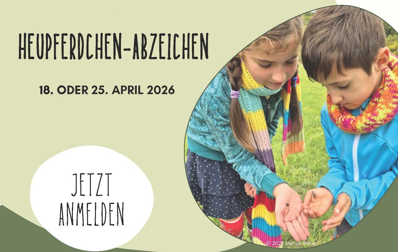 Heupferdchen Abzeichen Jetzt anmelden!